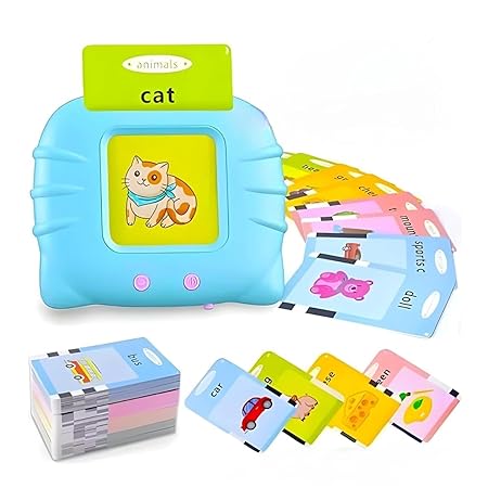 Kidstreak ™ Talking Flash Cards Toy for Kids | 224-Word Learning Device for Toddlers | Montessori Learning Toys for Boys & Girls Ages 2-6 | Preschool Game & Birthday Present
