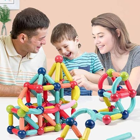 kidstreak,Magnetic Sticks Building Blocks For Kids Toys For Girls|Magnetic Toys For Boys Age 3+ Year 4-14 Old Educational Stem Learning Magnet Stick With Balls Game Set