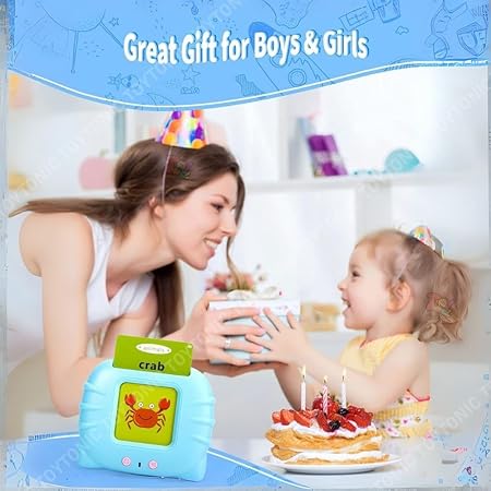 Kidstreak ™ Talking Flash Cards Toy for Kids | 224-Word Learning Device for Toddlers | Montessori Learning Toys for Boys & Girls Ages 2-6 | Preschool Game & Birthday Present
