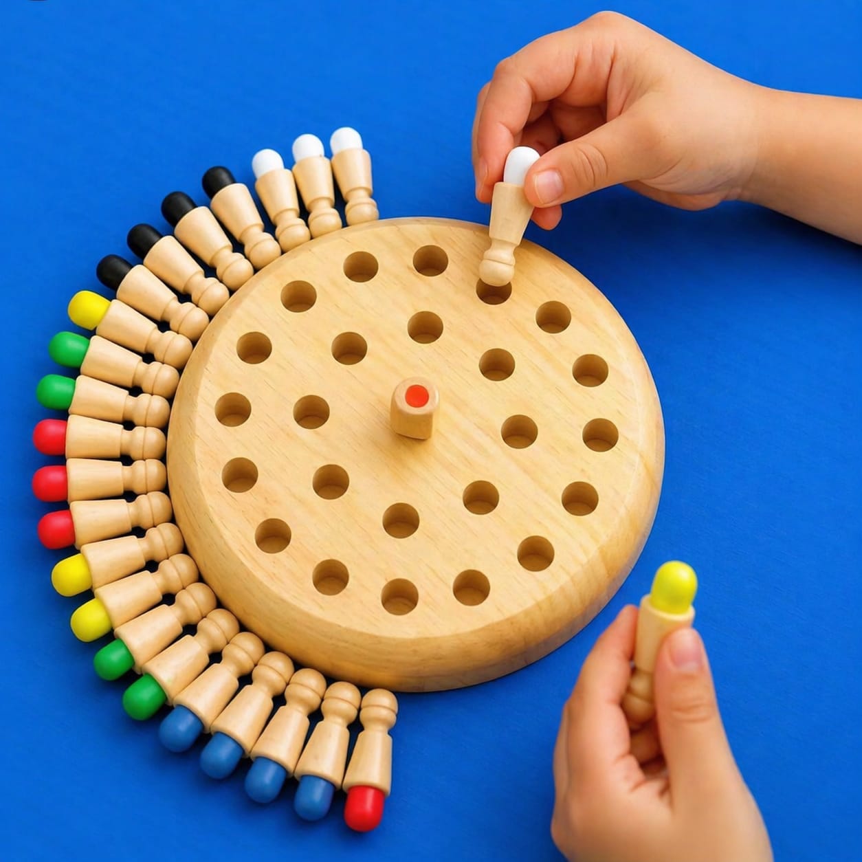 kidstreak,Wooden Color Memory Chess Game for Kids Age 3+ | Wooden Memory Match Stick Chess Board Game | Brain Puzzle Toy for Boys, Girls & Adults | Montessori Learning & Family Game