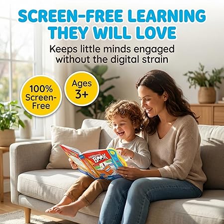 kidstreak,Interactive Sound Book for Kids with Marker (Ages 2–7) Learn Alphabets, Numbers, Shapes & Phonics Educational Talking Book with Music & Touch Features Multicolor Learning Toy for Toddlers