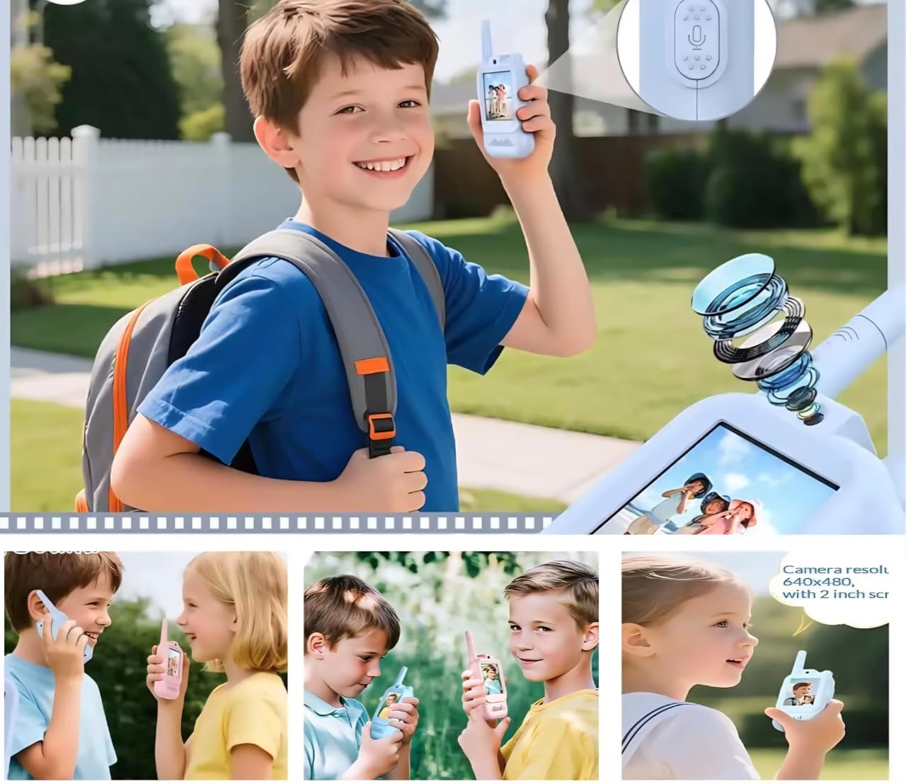 kidstreak,Video Walkie-talkies With Live Video & Audio 2 Units Video Game Bluetooth
