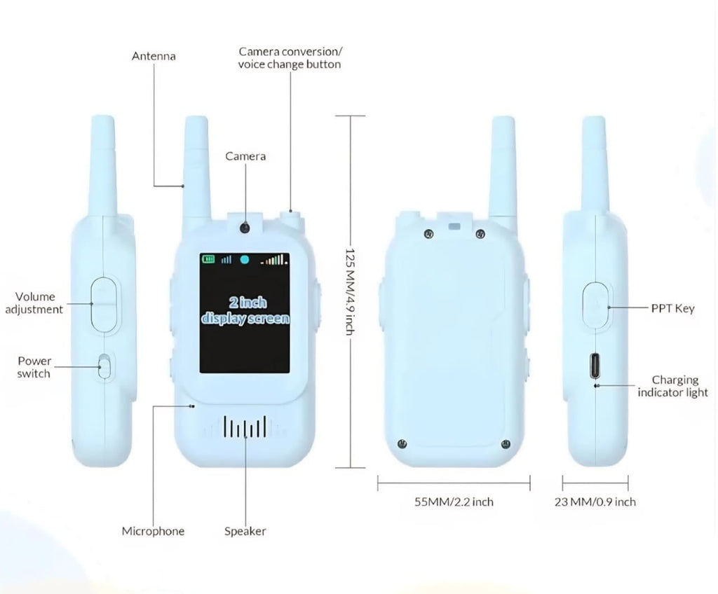 kidstreak,Video Walkie-talkies With Live Video & Audio 2 Units Video Game Bluetooth
